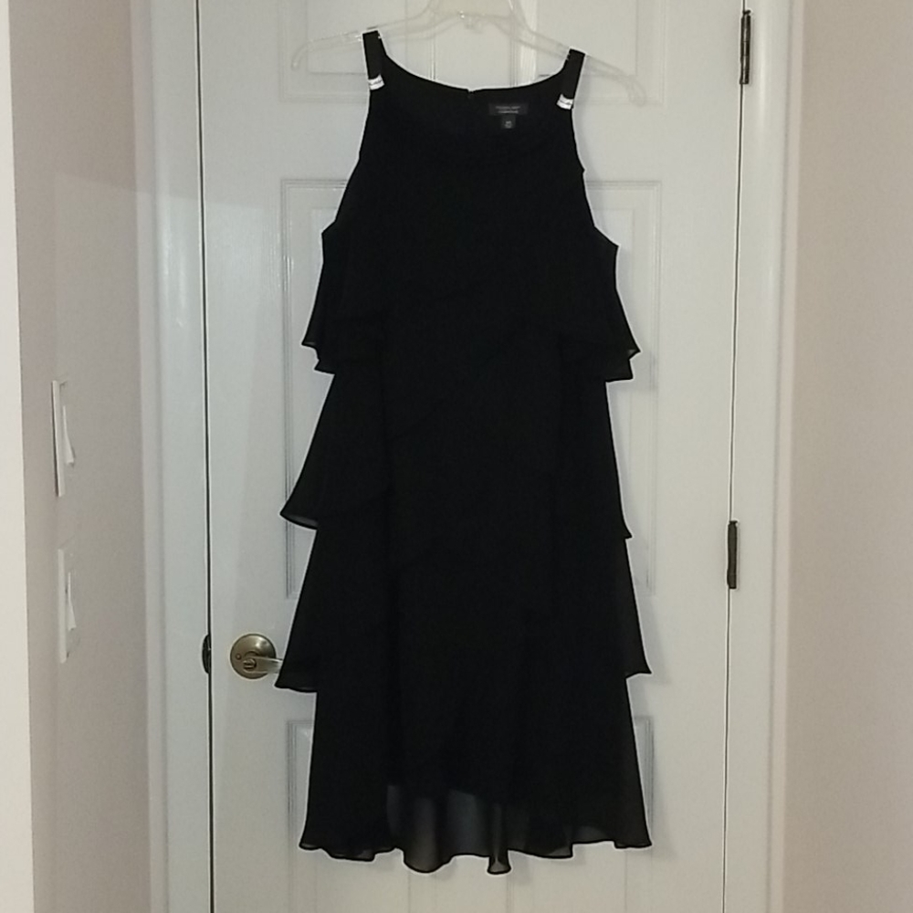 Black ruffle dress